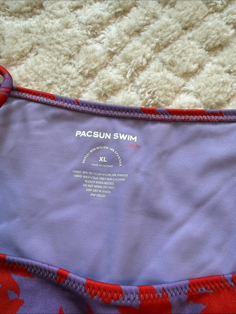 PacSun Red & Purple Floral Tie Bikini Set - Picture 2 of 3